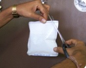 OPENING THE BULGED POUCH